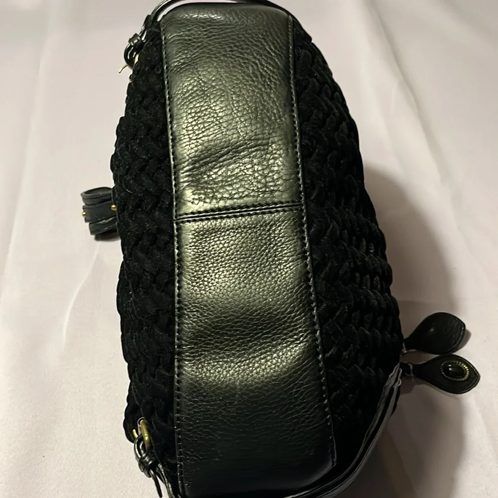 Cole Haan leather / velvet bag